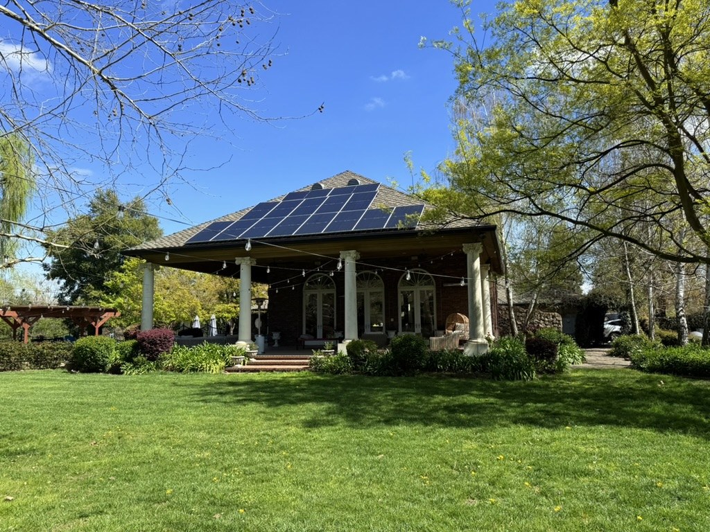 Solar panels installed on a residential roof in Acampo