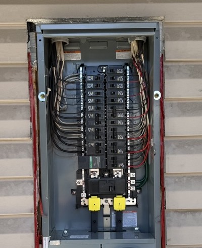 Interior detail of the new panel conductor routing